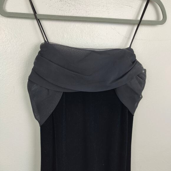 Vintage‎ Y2K Betsey & Adam Gown Womens 8 Black Velvet Mesh Tie Back Cami Straps - Picture 3 of 10